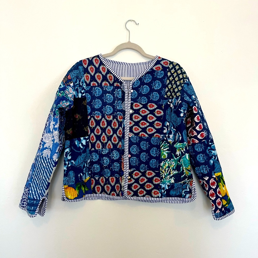 Handmade Patterned Quilted Chore Coat | size small/medium